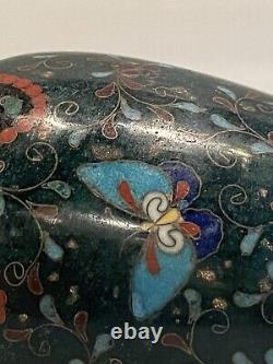 Antique 5 Japanese Cloisonne Vase with Butterflies Motif