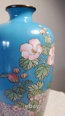 Antique 7.5 Japanese Meiji Era Cloisonne Enamel Vase Signed by Artist Pre 1900s