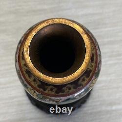 Antique Bronze Floral Toned Japanese Cloisonné Vase from 1846-1923