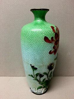Antique CLOISONNÉ Vase Signed By KUMENO TEITARO-Gorgeous Coloring & Design
