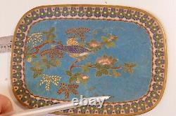 Antique Chinese Cloisonné Tray very fine work 7 3/8 by 5 1/4 very fine work
