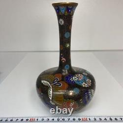Antique Cloisonne vase precision oriental pattern 8.3 in by TAKAHARA Japanese
