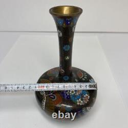 Antique Cloisonne vase precision oriental pattern 8.3 in by TAKAHARA Japanese