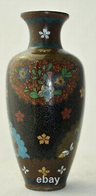 Antique Japan Meiji Cloisonne Vase Enamel Mica Metallurgy Japanese Tapestry Art