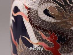 Antique Japan Meiji Era Pair of Cloisonne Vase Dragon H4.8