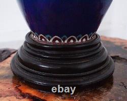 Antique Japanese 1900's Cloisonne Enamel Bird & Floral Motif Large Vase Lamp