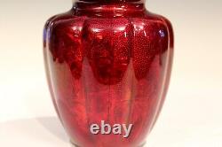 Antique Japanese Ando Studio Cloisonne Vase Ginbari Pigeon Blood Signed