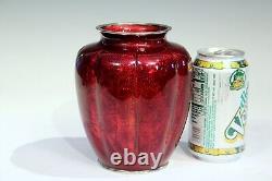 Antique Japanese Ando Studio Cloisonne Vase Ginbari Pigeon Blood Signed