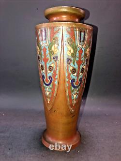 Antique Japanese Bronze and Cloisonné Vase 10