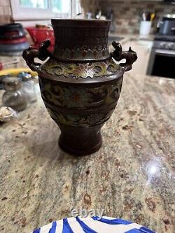 Antique Japanese Champleve vase