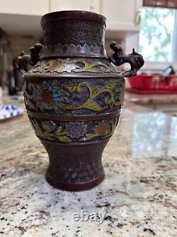 Antique Japanese Champleve vase