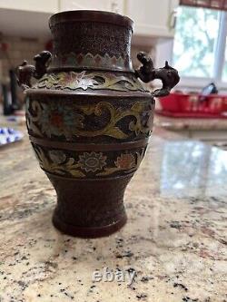 Antique Japanese Champleve vase