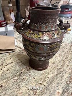 Antique Japanese Champleve vase