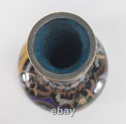 Antique Japanese Cloisonne Bottle Vase Dragon, Birds, Phoenix As Is