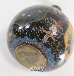 Antique Japanese Cloisonne Bottle Vase Dragon, Birds, Phoenix As Is