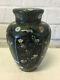 Antique Japanese Cloisonne Covered Urn / Vase With Flowers & Butterfly Decoration