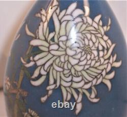 Antique Japanese Cloisonne Enamel 5 Cabinet Vase Mum Butterfly Sosuke Style XC