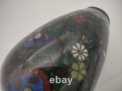 Antique Japanese Cloisonne Enamel 5 Vase Possibly Meiji Flowers Butterflies