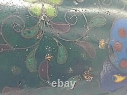 Antique Japanese Cloisonne Enamel 5 Vase Possibly Meiji Flowers Butterflies