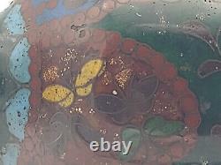 Antique Japanese Cloisonne Enamel 5 Vase Possibly Meiji Flowers Butterflies