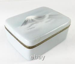 Antique Japanese Cloisonne Enamel Box with Mt. Fuji by Ando, As Is