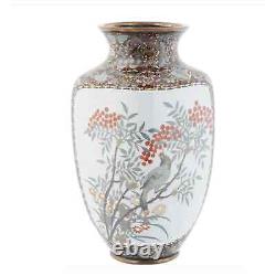 Antique Japanese Cloisonne Enamel Butterfly Vase
