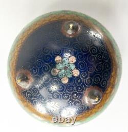 Antique Japanese Cloisonne Enamel Covered Vessel Vase Censer Koro