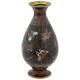 Antique Japanese Cloisonne Enamel Gold Stone Vase With Butterflies Attr Honda Yo