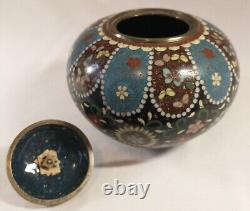 Antique Japanese Cloisonne Enamel Goldstone on Bronze Lidded 4 Box Butterflies