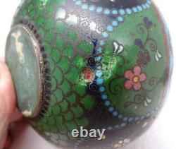 Antique Japanese Cloisonne Enamel Meiji Period 5 ¾ Vase