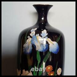 Antique Japanese Cloisonne Enamel POLYCHROME vase Meiji Japon 19th