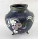 Antique Japanese Cloisonne Enamel Small Jar Or Vase With Flowers