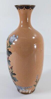 Antique Japanese Cloisonne Enamel Vase With Flower Design As Is