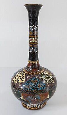 Antique Japanese Cloisonne Enamel Vase With Great Form, As Is