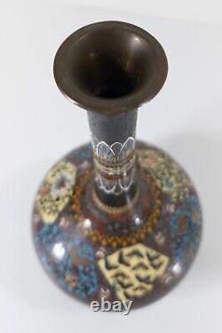 Antique Japanese Cloisonne Enamel Vase With Great Form, As Is