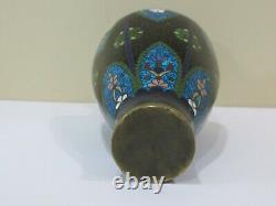 Antique Japanese Cloisonne Enamel on Copper Small Vase