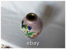 Antique Japanese Cloisonne Foil Ginbari Vase Signed