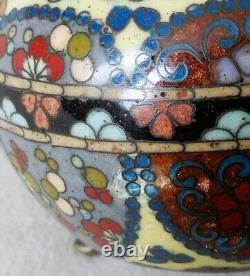 Antique Japanese Cloisonne Footed Covered Jar, Meiji