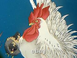 Antique Japanese Cloisonne Plate Cockerel / Rooster
