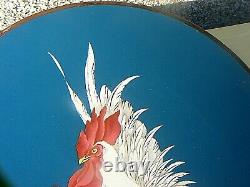 Antique Japanese Cloisonne Plate Cockerel / Rooster