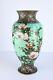 Antique Japanese Cloisonne Turquoise Floral Bird Vase, Meiji Period 12