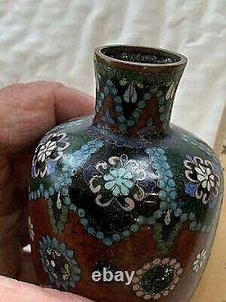 Antique Japanese Cloisonne Vase. 5. Foil, Colorful