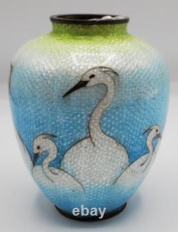 Antique Japanese Cloisonne Vase, Early 20th Century, 3.75 Dia