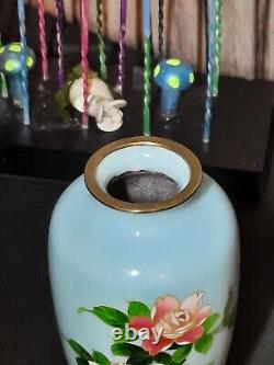 Antique Japanese Cloisonne Vase WithRoses circa 1880's Possibly Ando Jubei Vase