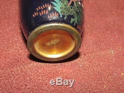 Antique Japanese Cloisonne Vase with Wisteria signed