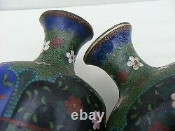 Antique Japanese Cloisonne Vases Pair