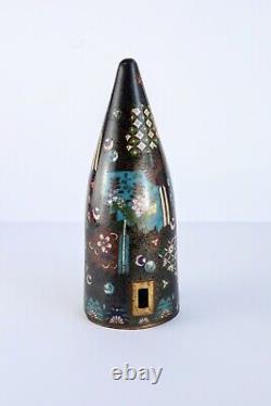 Antique Japanese Cloisonne Wall Pocket, Vase, Meiji Era