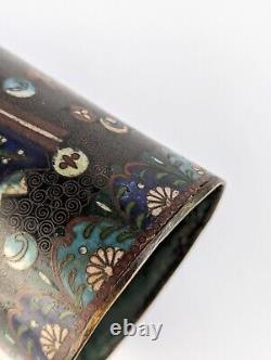 Antique Japanese Cloisonne Wall Pocket, Vase, Meiji Era