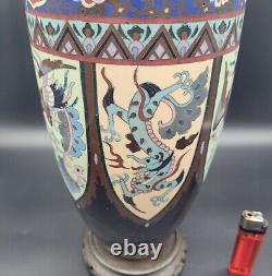Antique Japanese Cloisonne vase lamp 19th century Japan