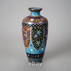 Antique Japanese Floral Cloisonne Vase Circa 1900